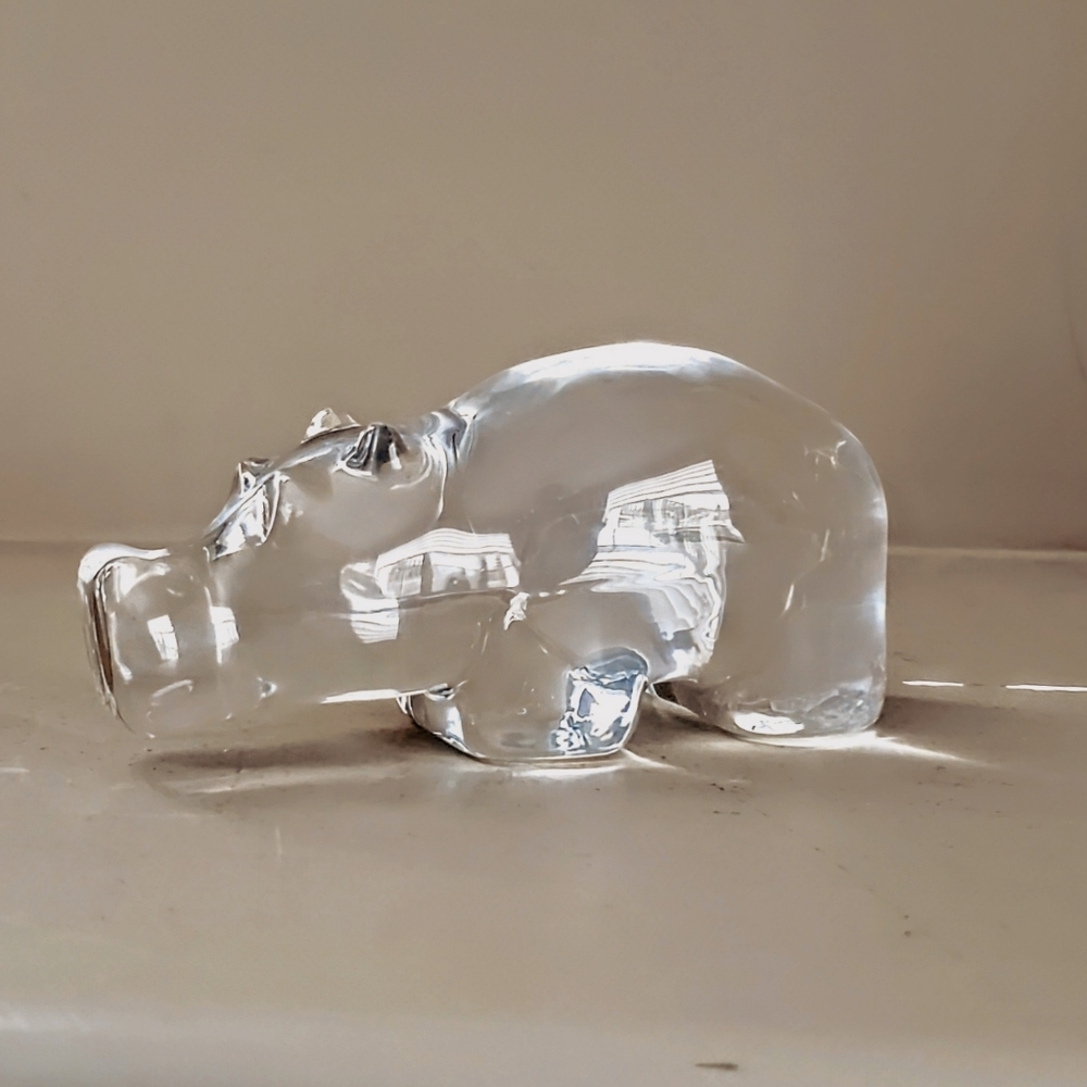 Glass Hippopotamus Figurine/Paperwight
